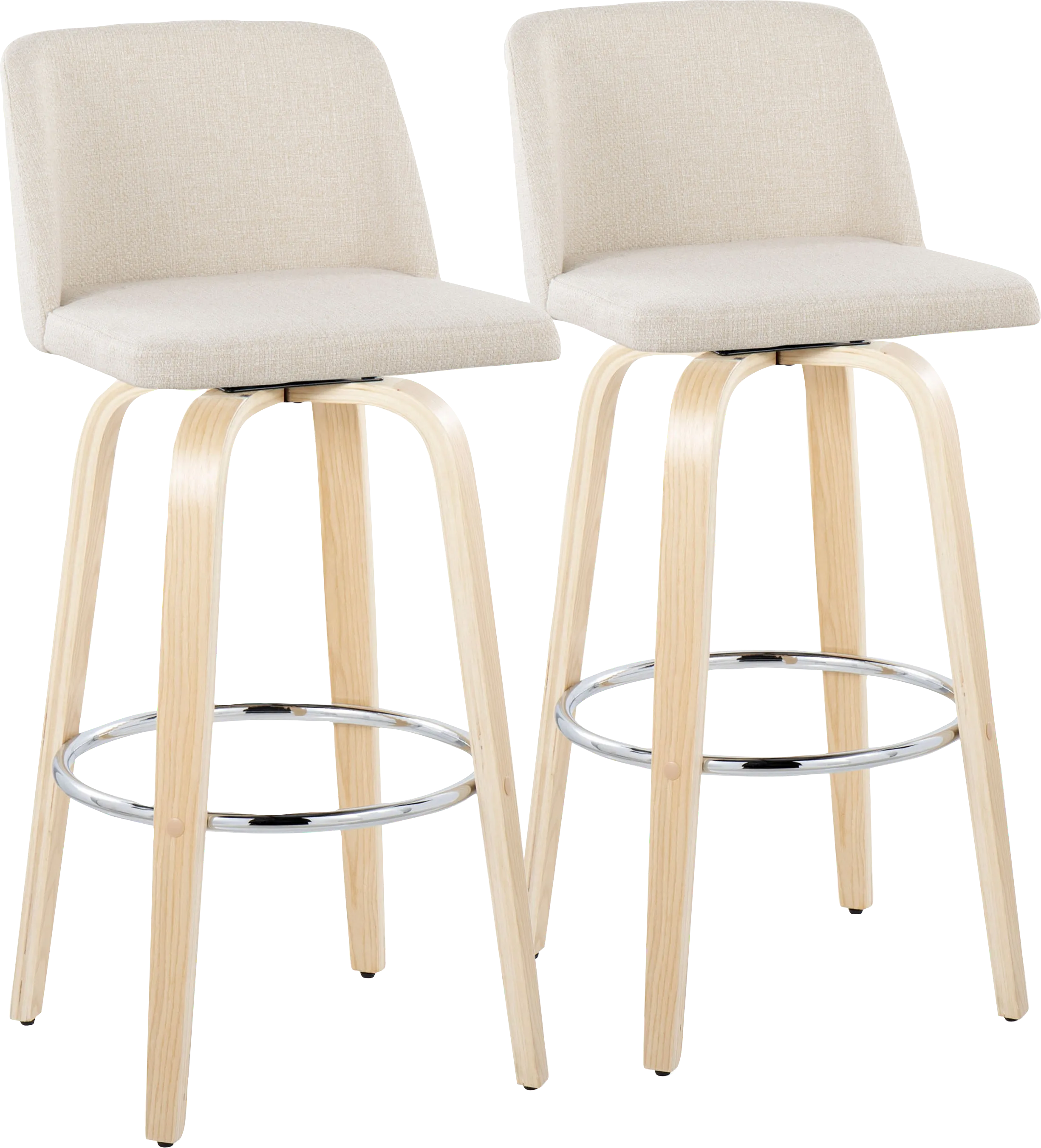 Wymering XVII Cream Swivel Barstool, Set of 2 - Thumbnail - Image 1