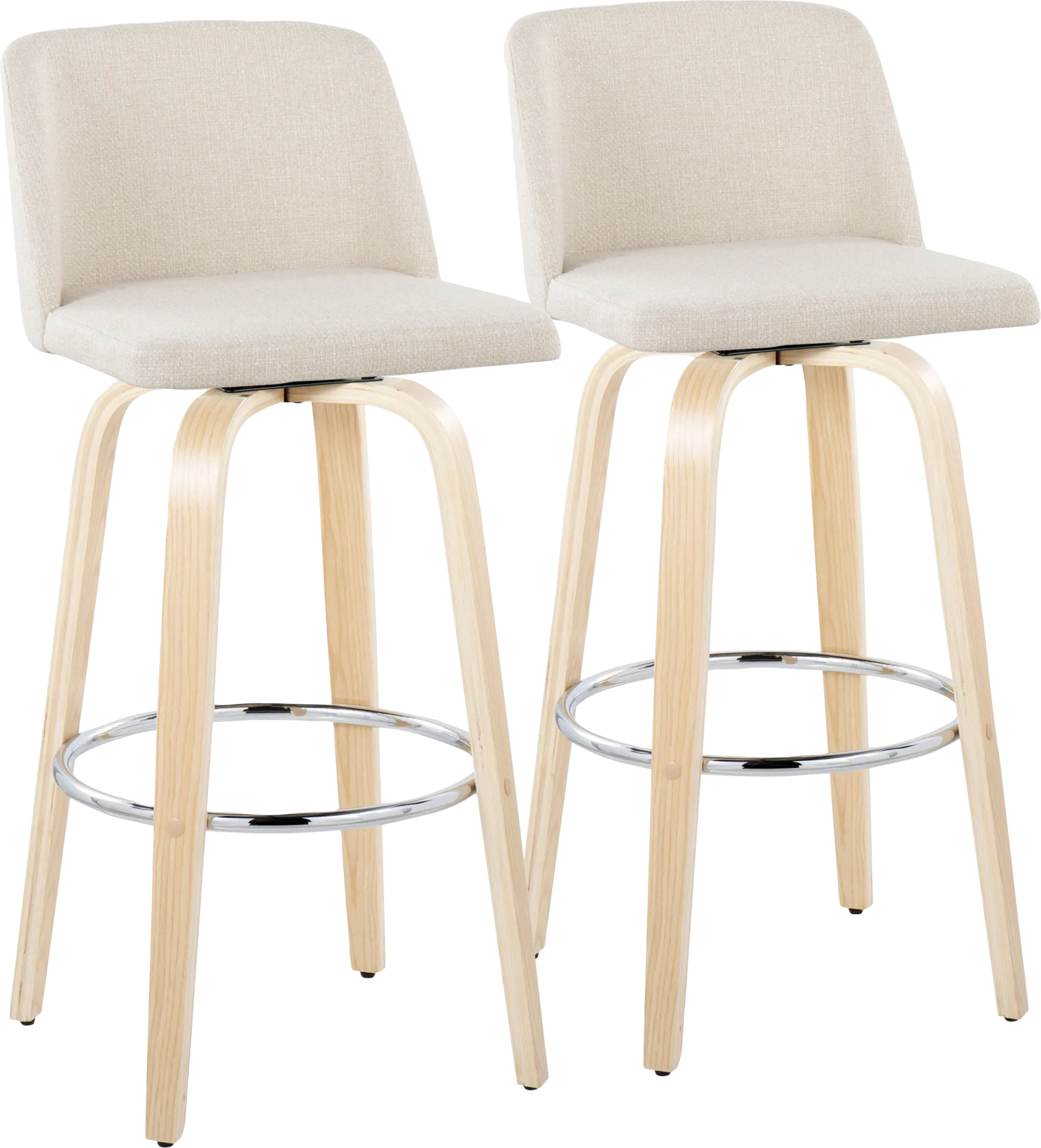 Wymering XVII Cream Swivel Barstool, Set of 2 - Image 1