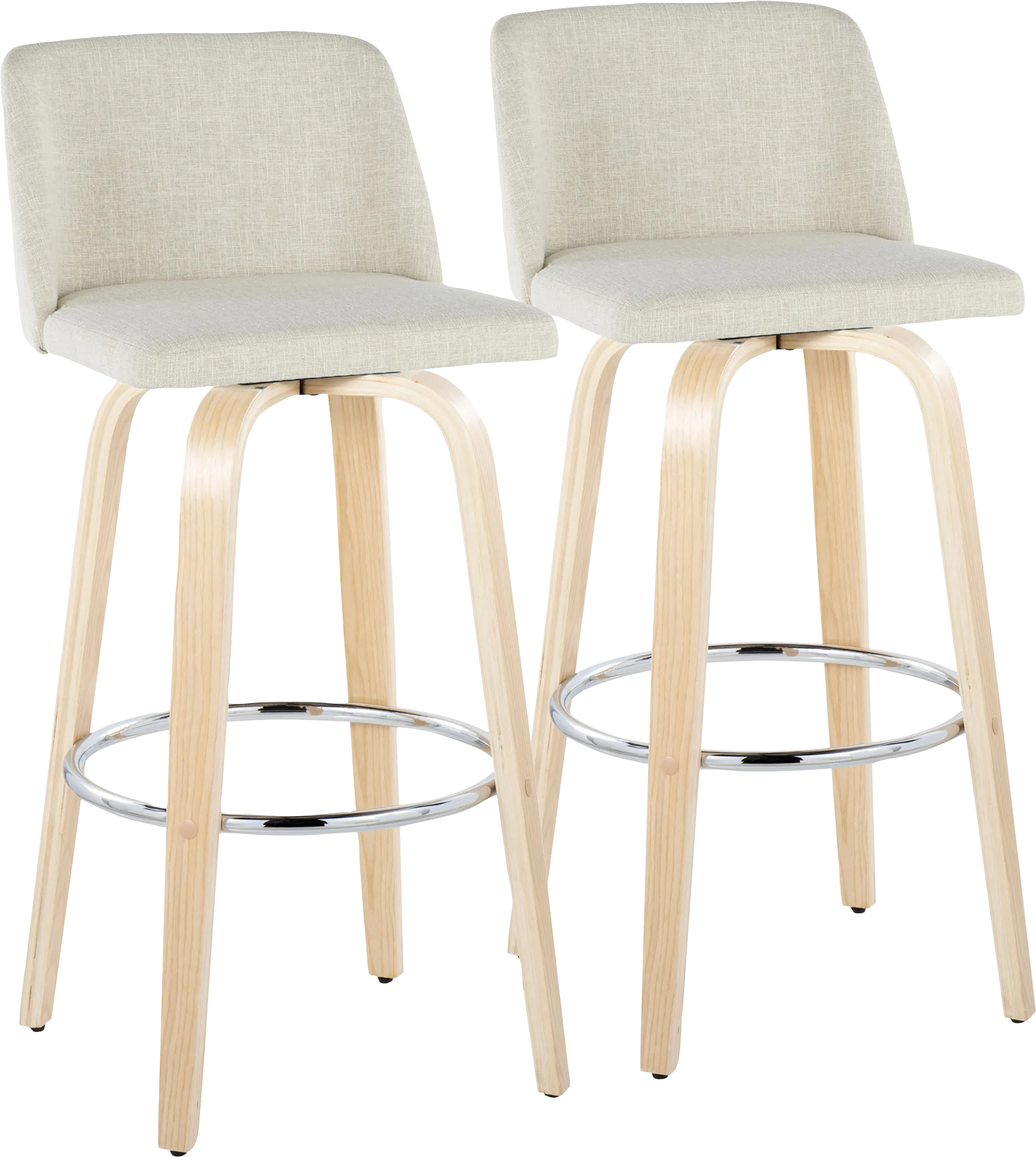 Wymering XVII Cream Swivel Barstool, Set of 2