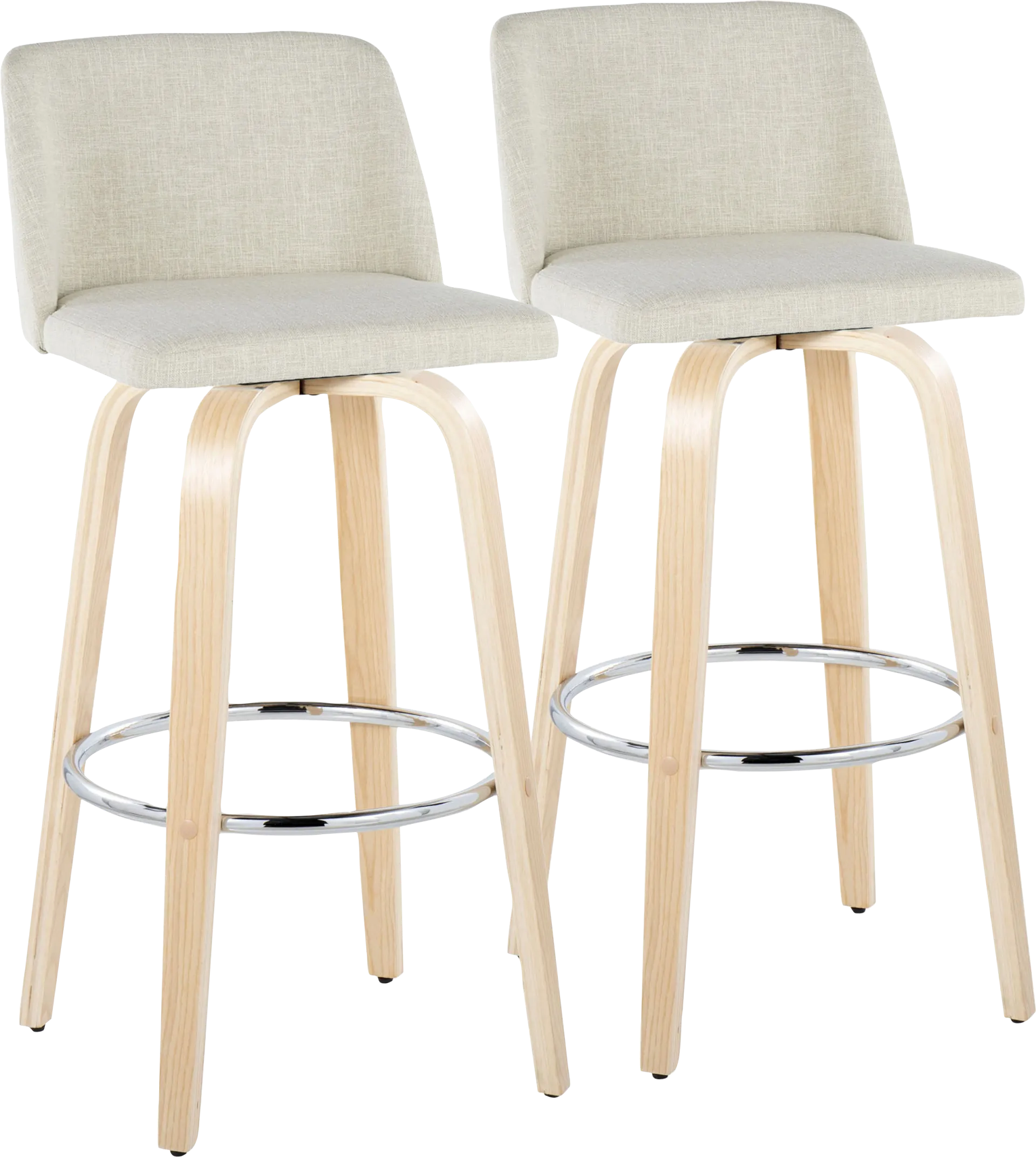 Wymering XVII Cream Swivel Barstool, Set of 2 - Image 1