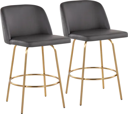 Wymering II Gray Swivel Counter Height Stool, Set of 2