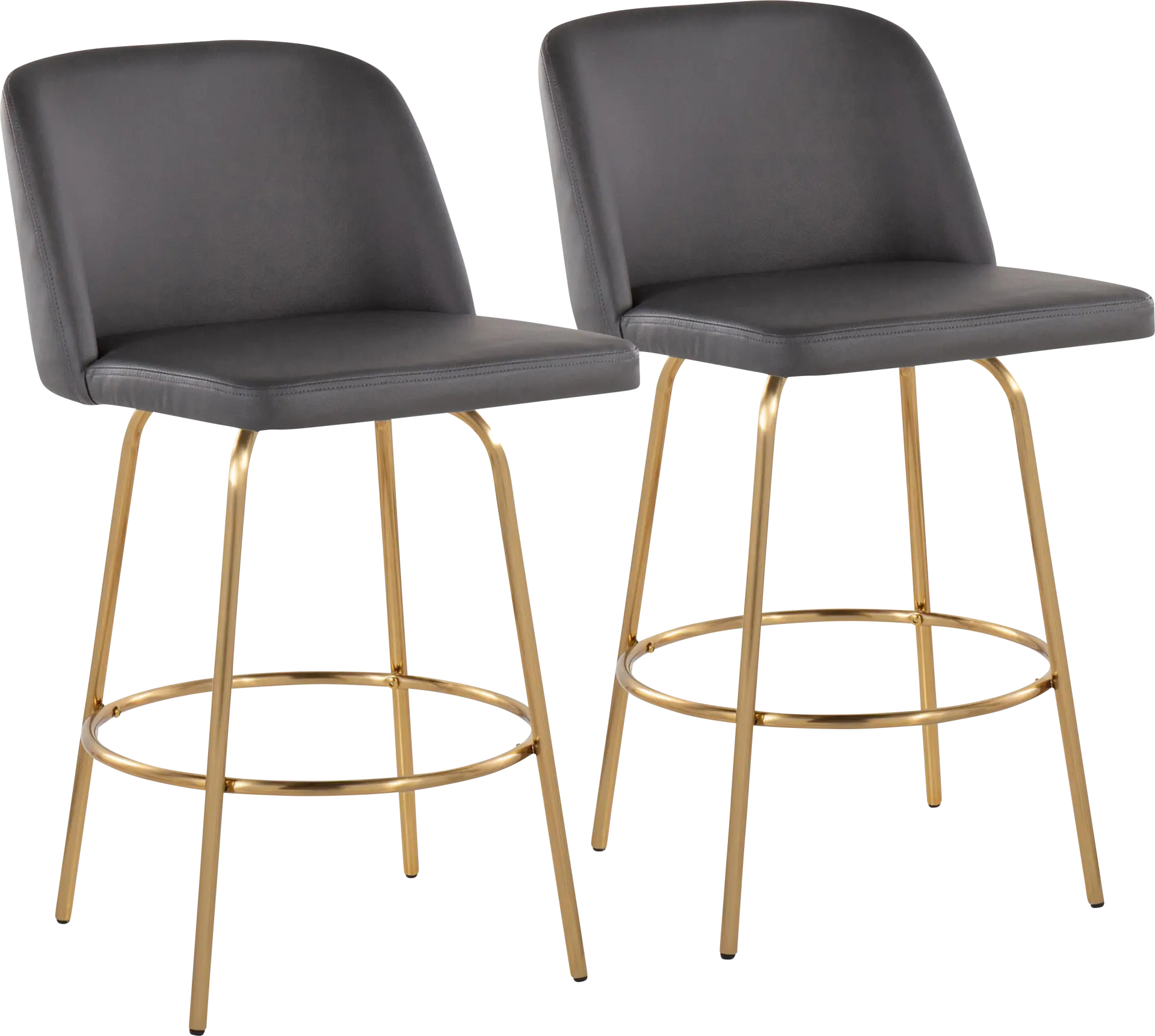 Wymering II Gray Swivel Counter Height Stool, Set of 2