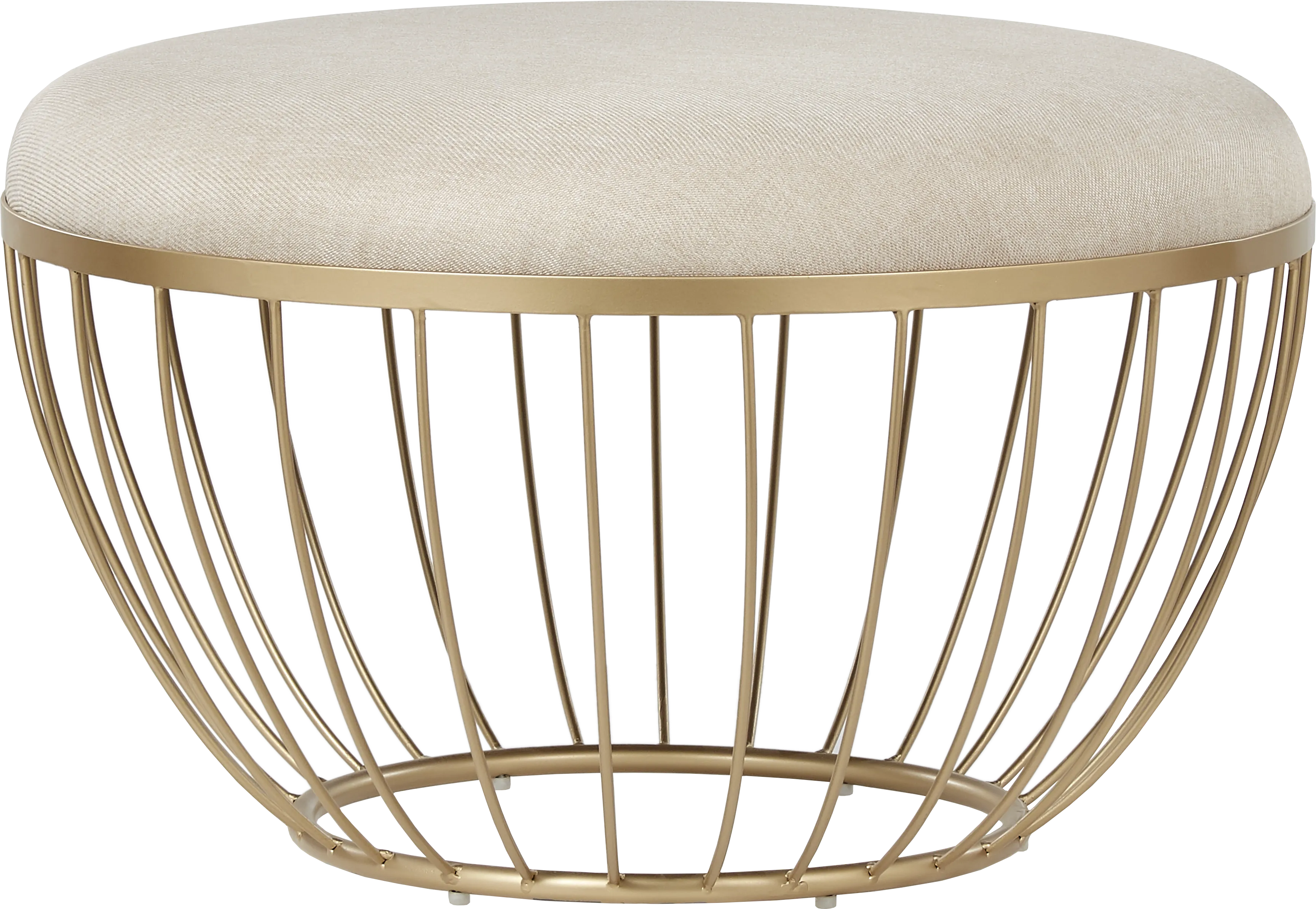 Bertita Ivory Upholstered Cocktail Ottoman - Thumbnail - Image 1