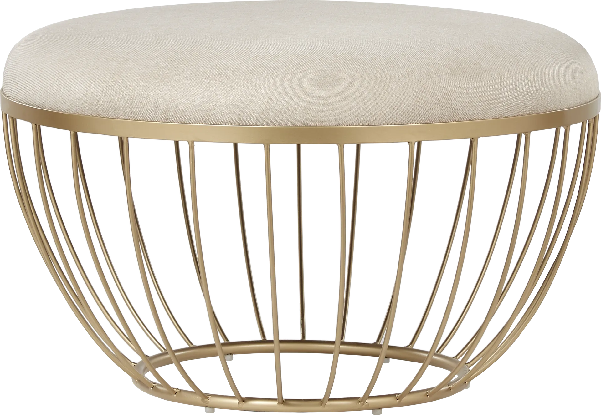 Bertita Ivory Upholstered Cocktail Ottoman - Image 1