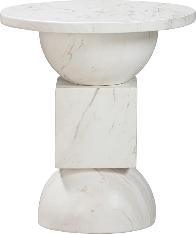 Vercliff White End Table