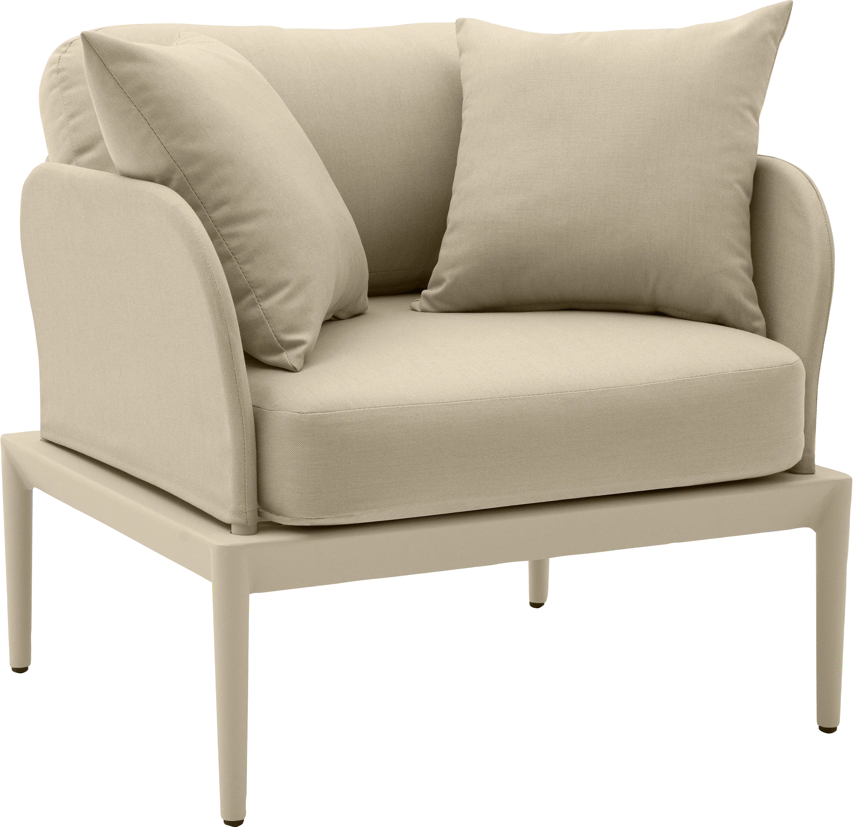 Outdoor Brenkman Taupe Arm Chair - Thumbnail - Image 1