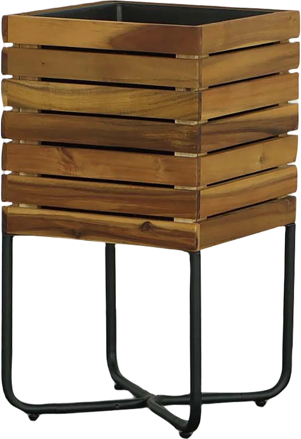 Outdoor Burgee Brown Square Planter w/ Metal Legs - Thumbnail - Image 1