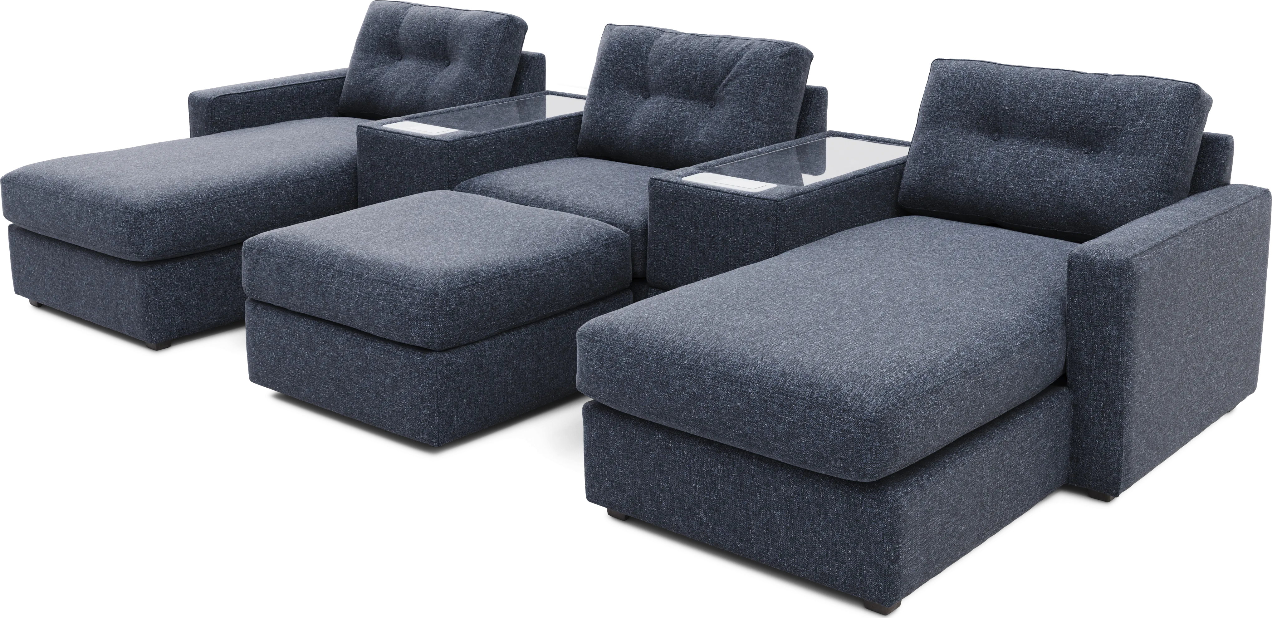 Dark Blue 6 Pc ModularOne with Media Consoles - Thumbnail - Image 1
