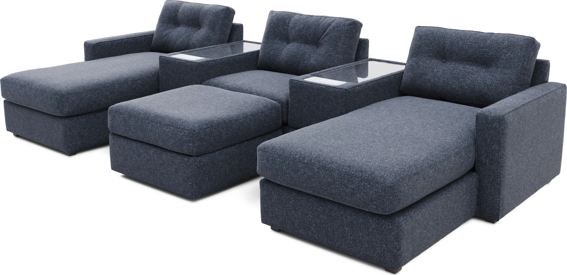 Dark Blue 6 Pc ModularOne with Media Consoles - Image 1