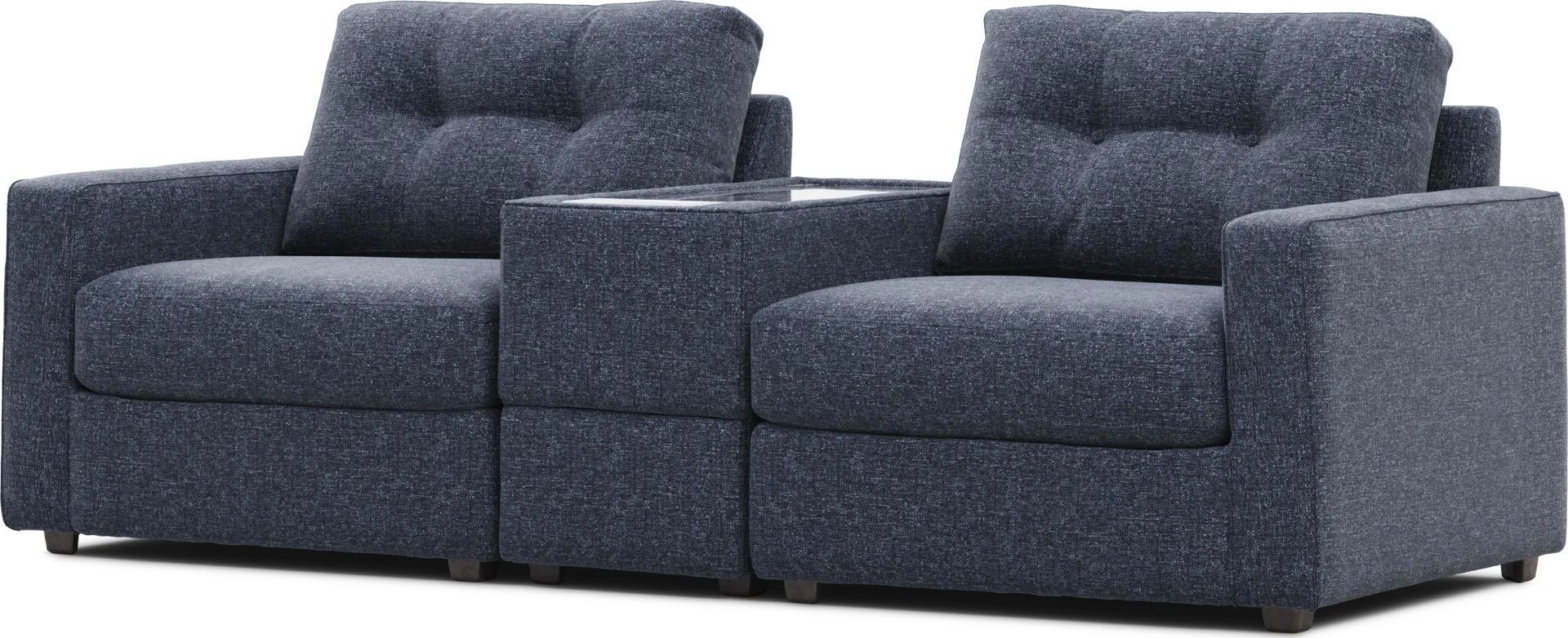 Dark Blue 3 Pc ModularOne with Media Console - Image 1
