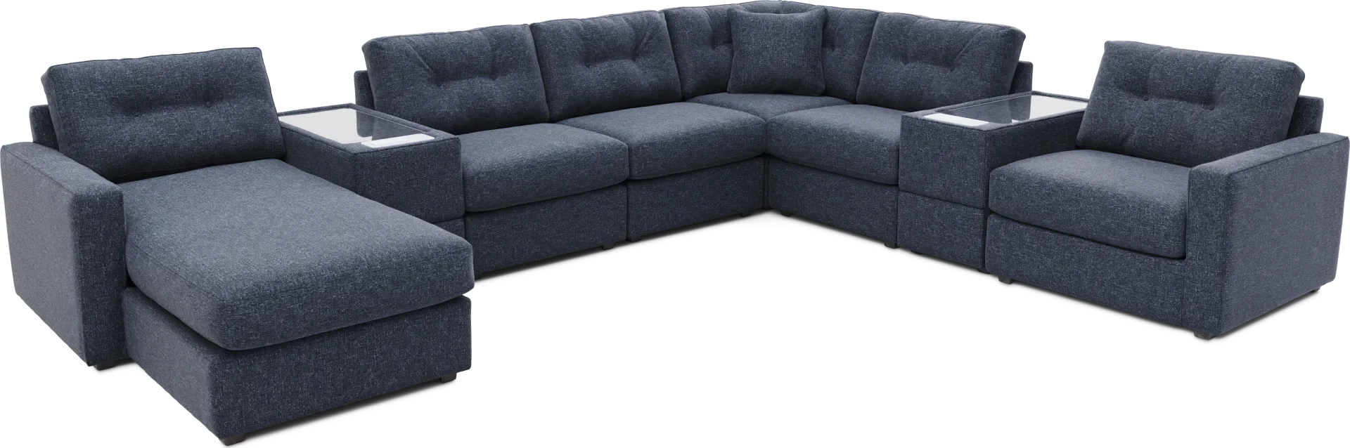 Dark Blue 8 Pc ModularOne with Media Consoles - Image 1