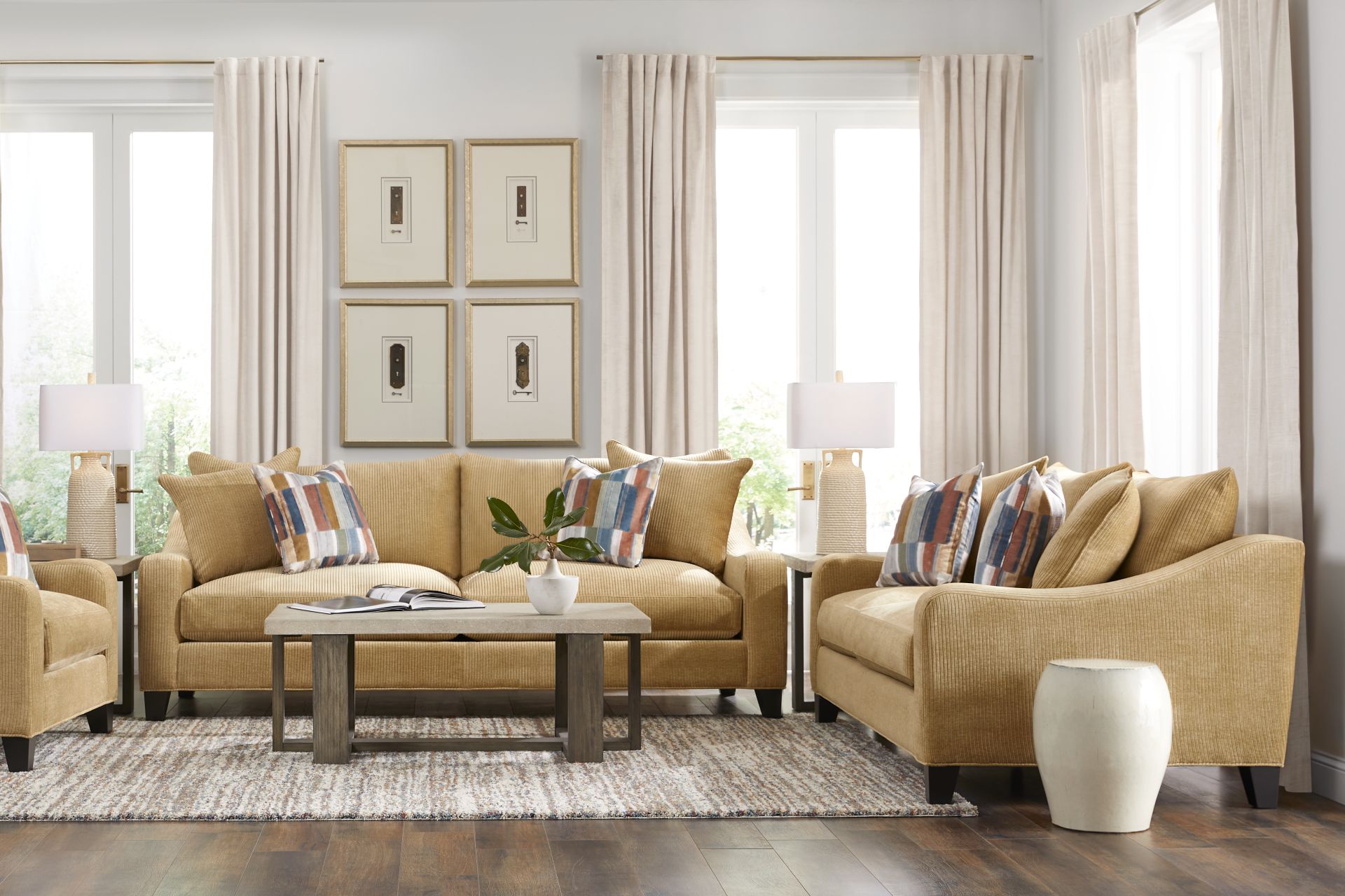 Cambria Gold Loveseat - Image 2