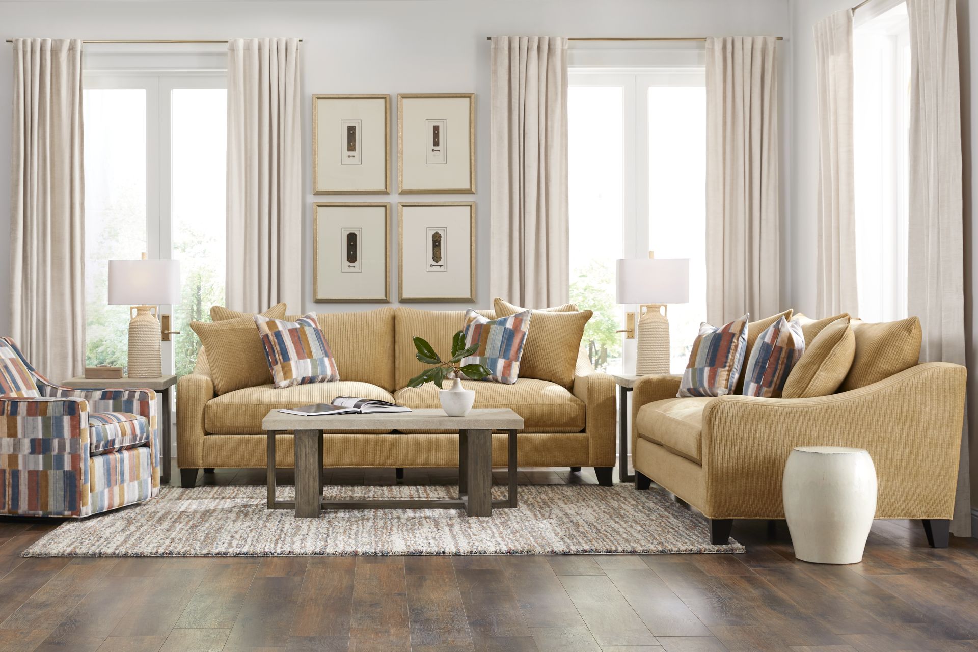 Cambria Gold 2 Pc Living Room - Image 1