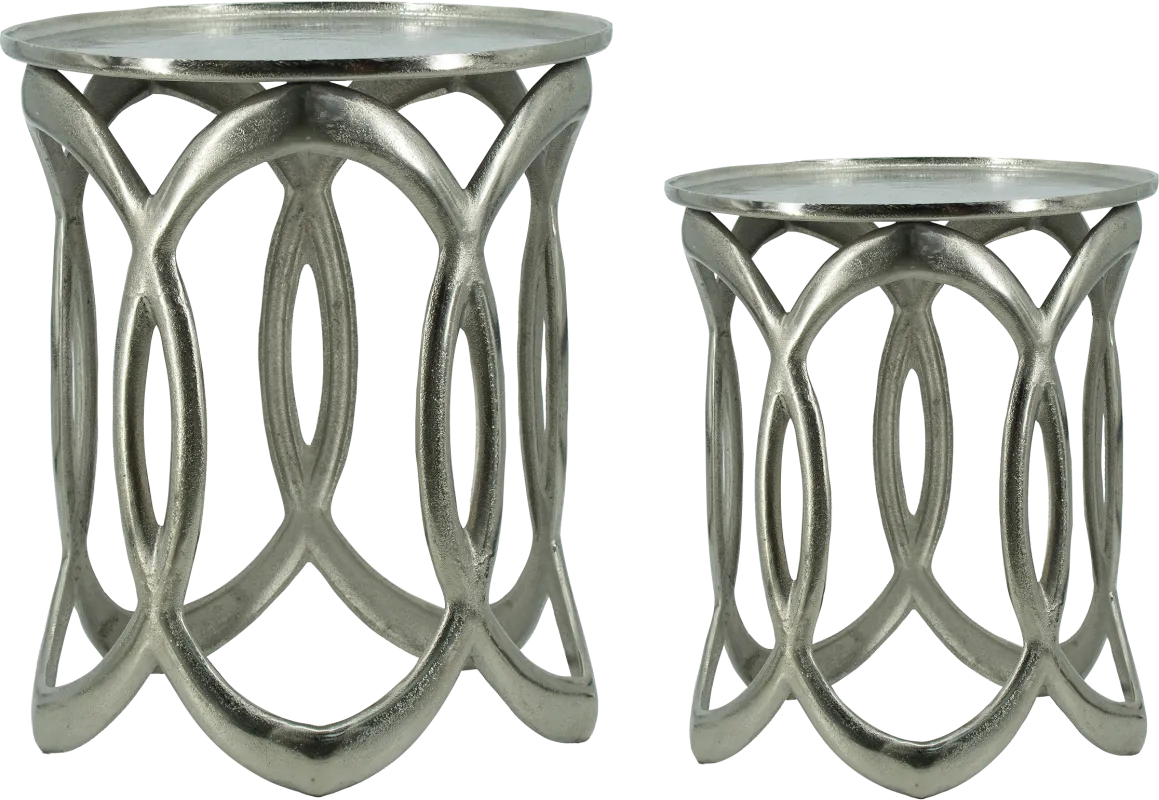 Aubrieta Silver Nesting Table, Set of 2