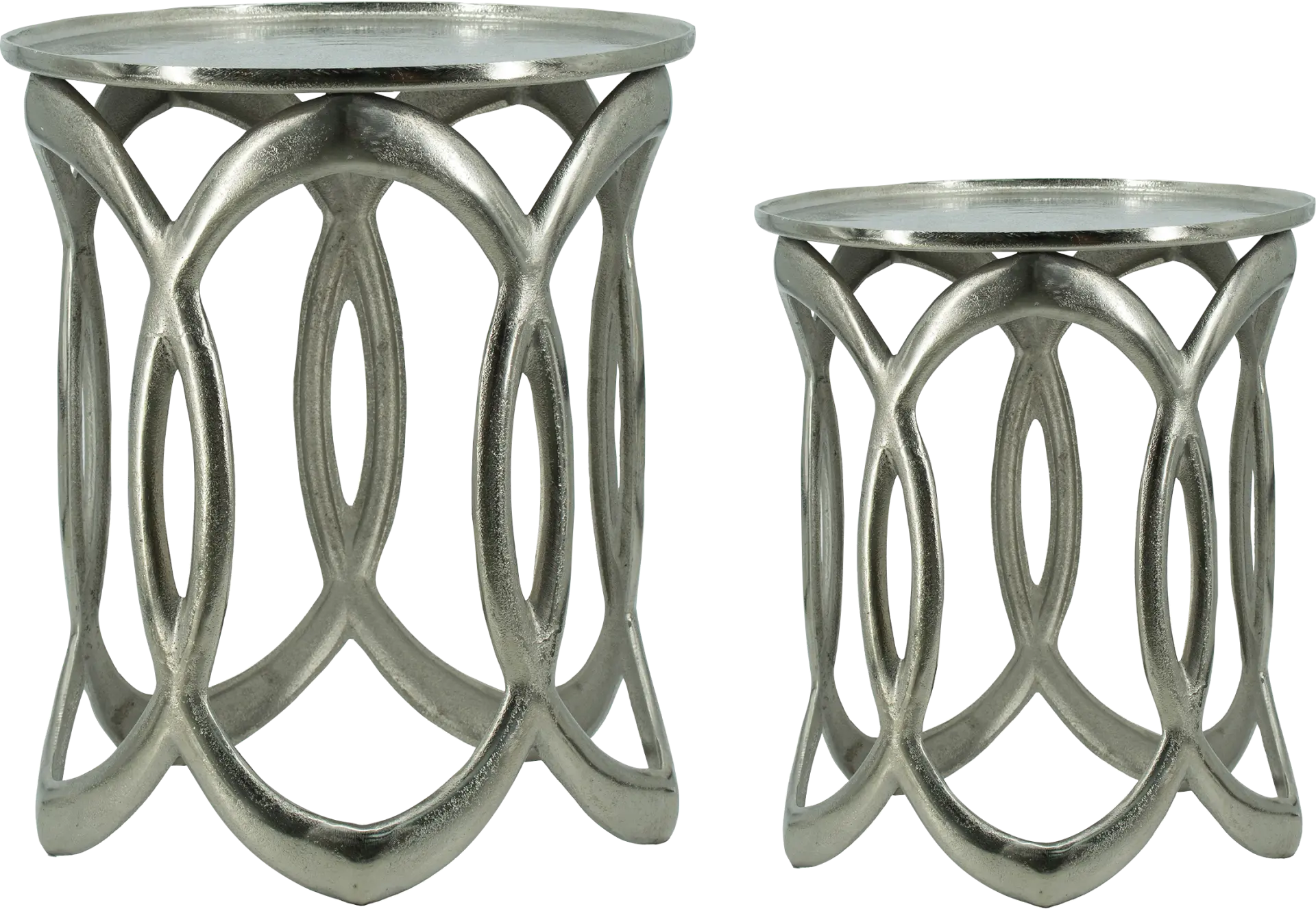 Aubrieta Silver Nesting Table, Set of 2