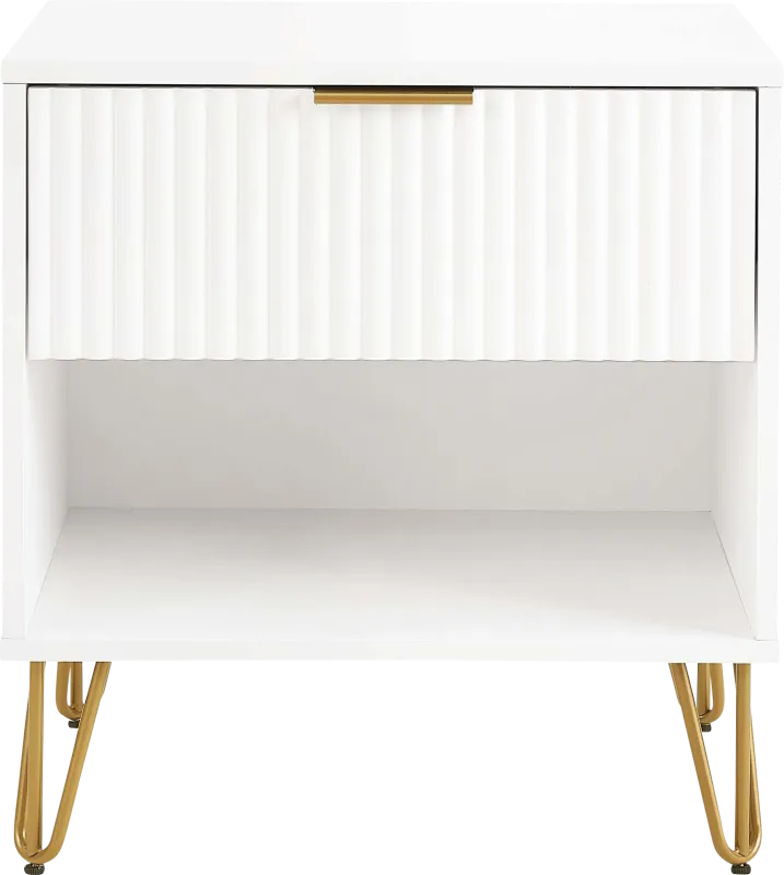 Kroc I White Nightstand