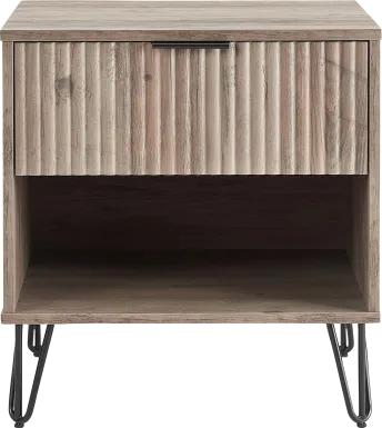 Kroc II Gray Nightstand