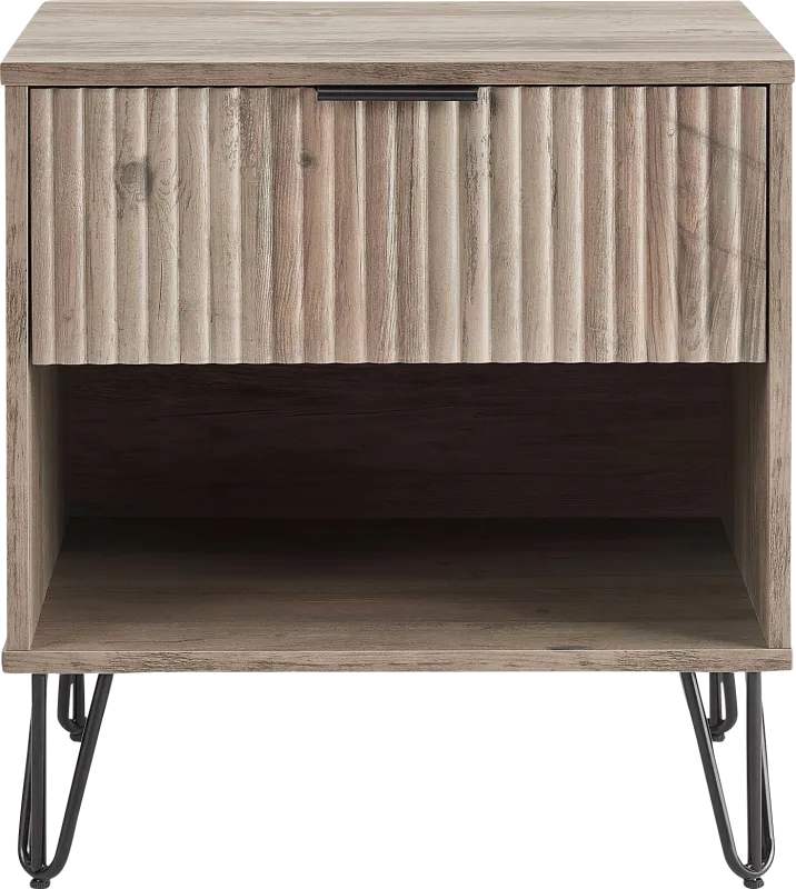 Kroc II Gray Nightstand