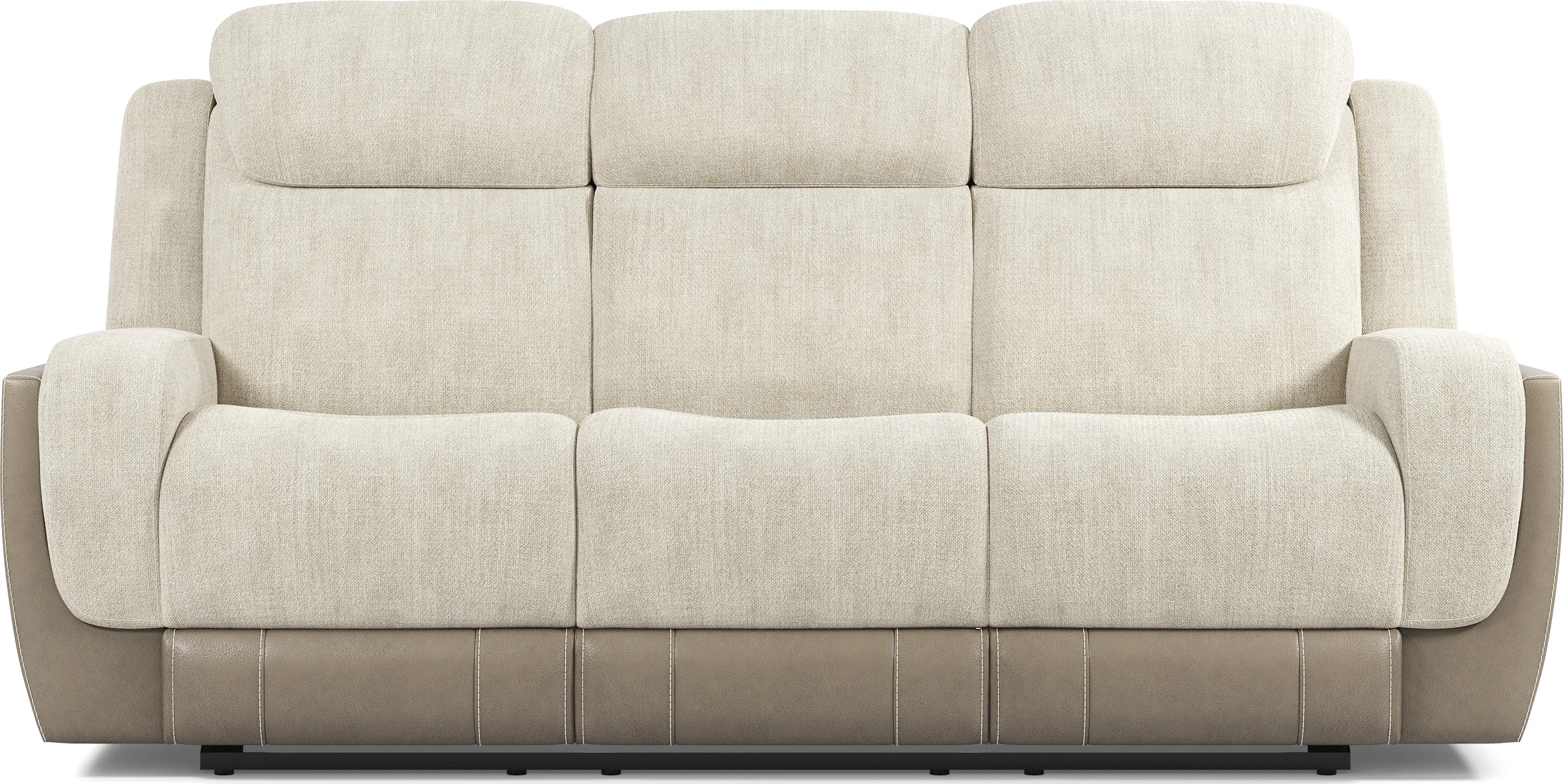 State Street Beige Dual Power Reclining Sofa - Thumbnail - Image 1