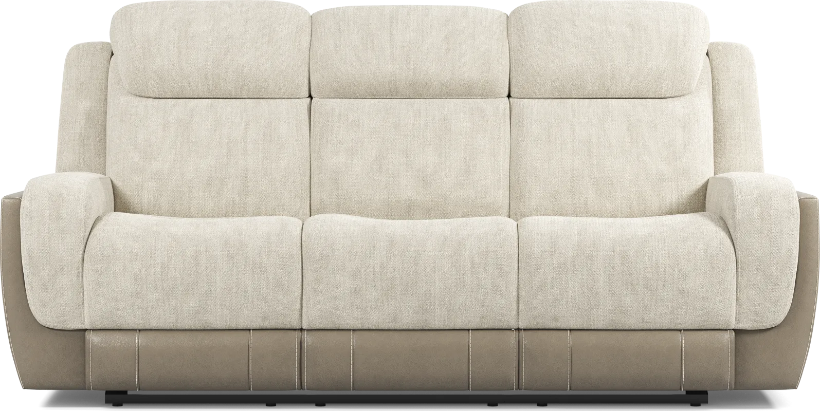State Street Beige Dual Power Reclining Sofa