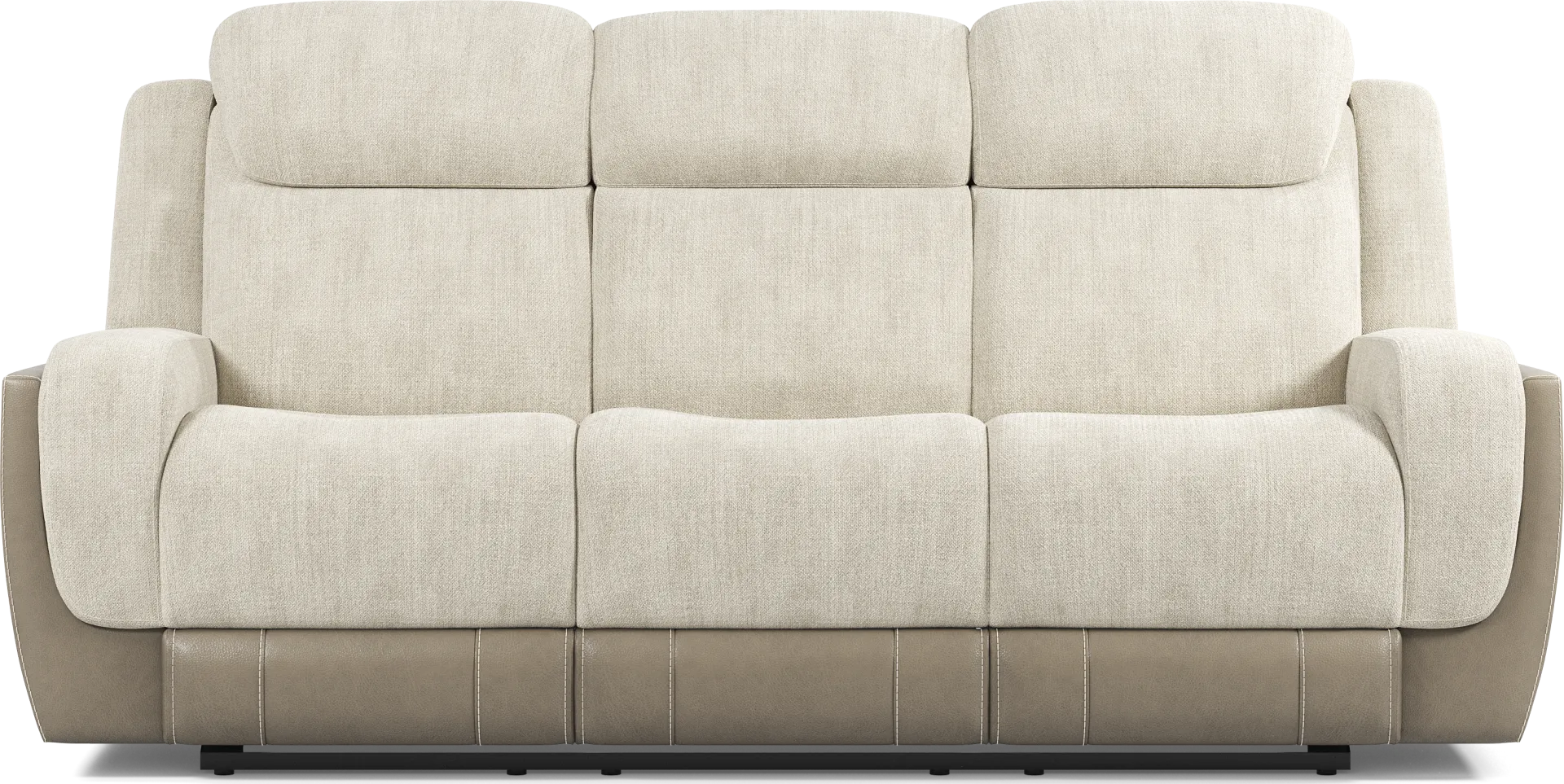 State Street Beige Dual Power Reclining Sofa - Image 2
