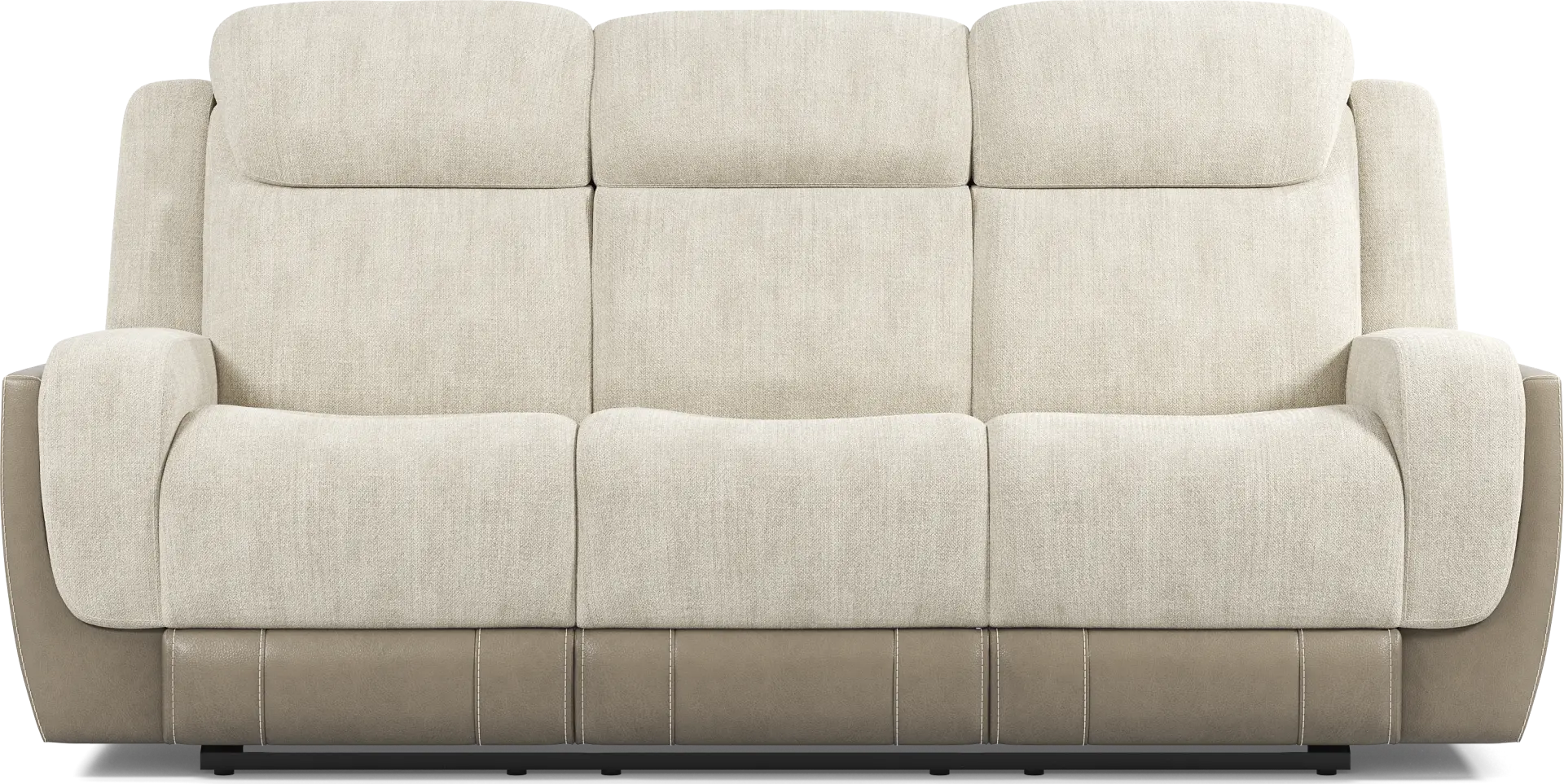 State Street Beige Dual Power Reclining Sofa