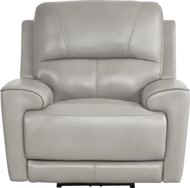 Fremont Gray Leather Dual Power Recliner
