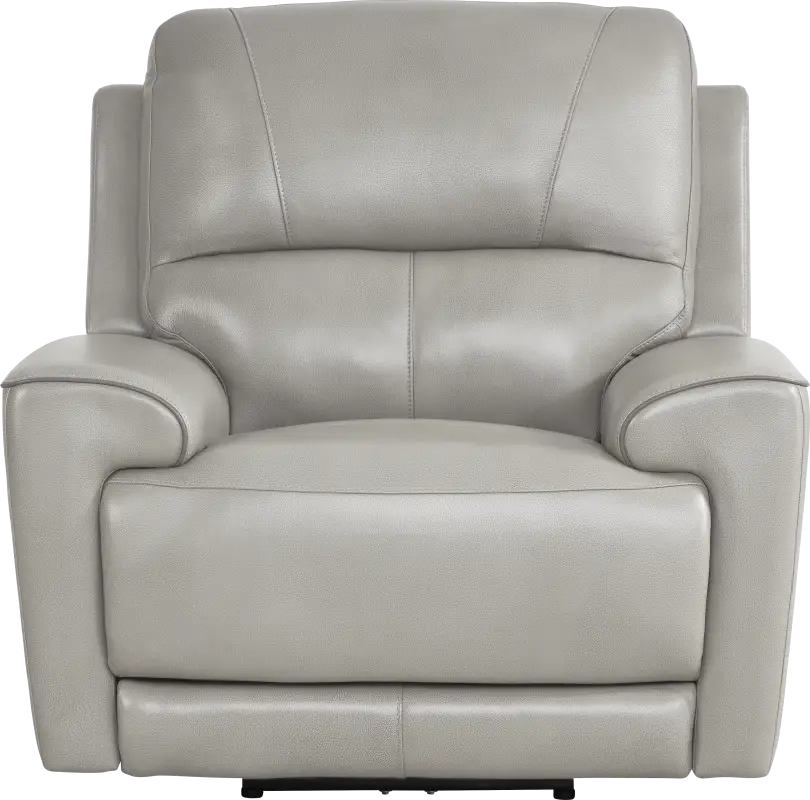 Fremont Gray Leather Dual Power Recliner