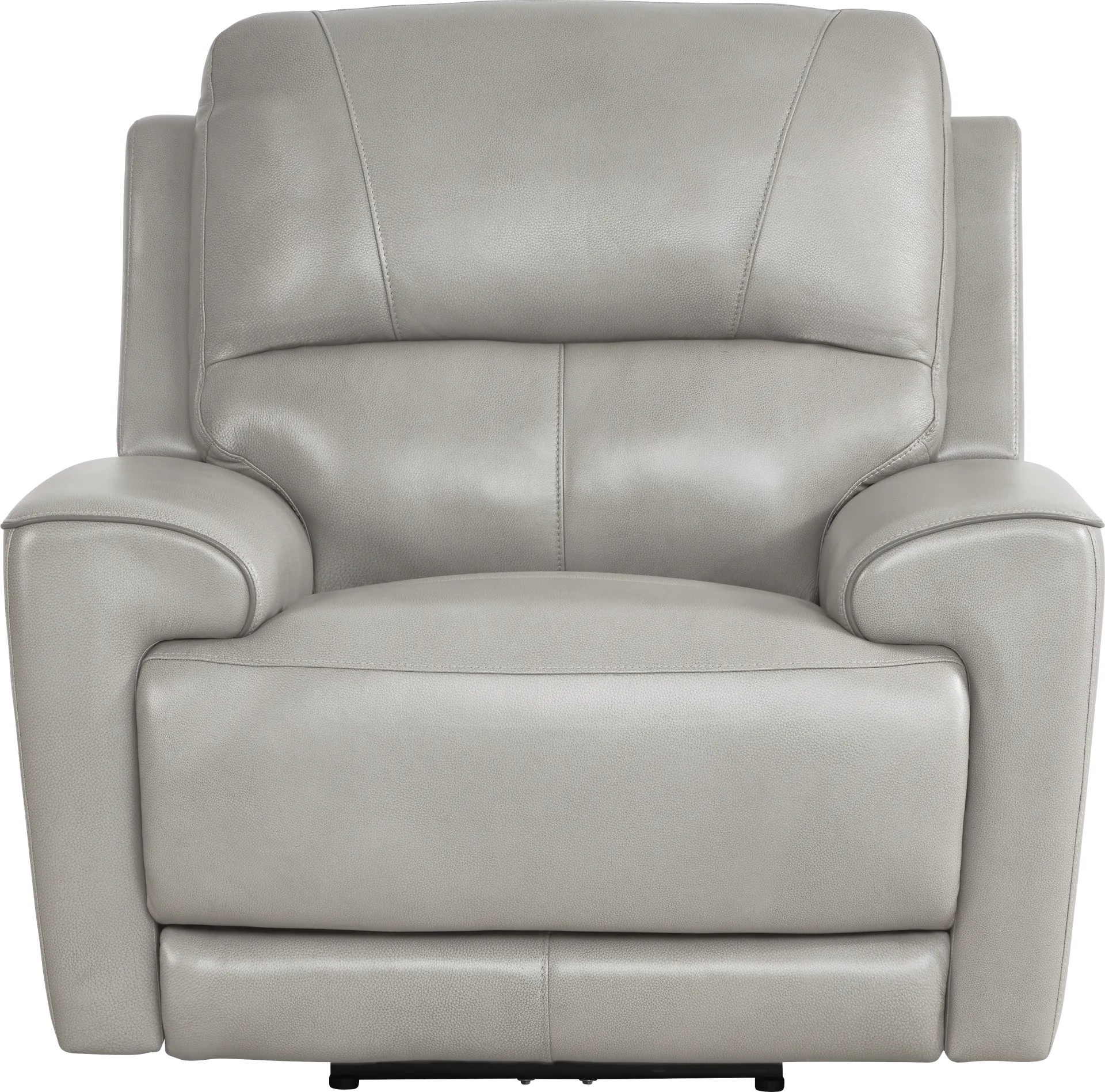 Fremont Gray Leather Dual Power Recliner - Image 1