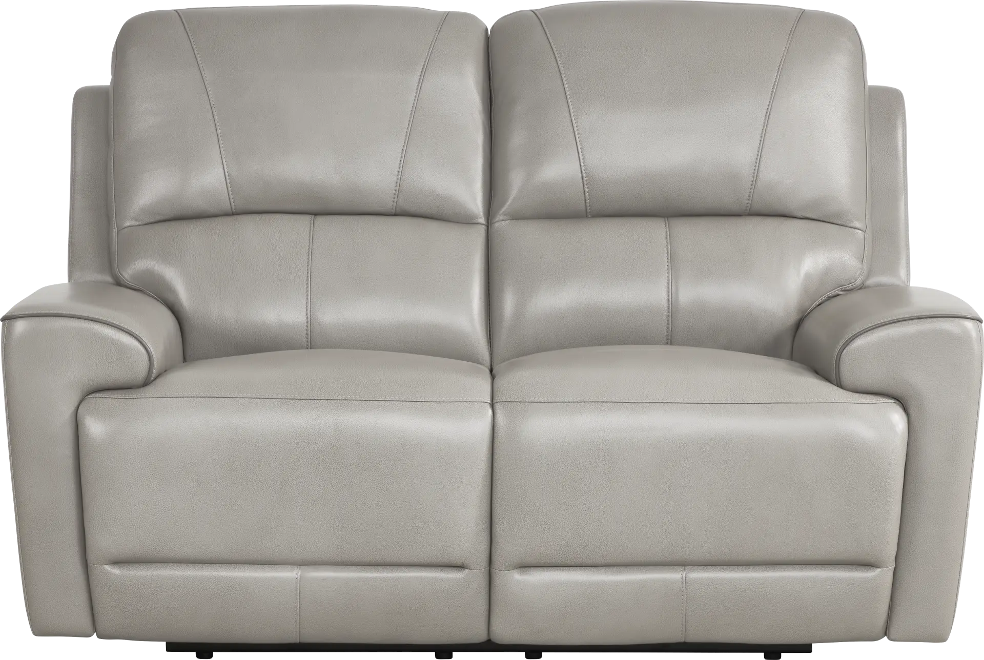 Fremont Gray Leather Reclining Loveseat