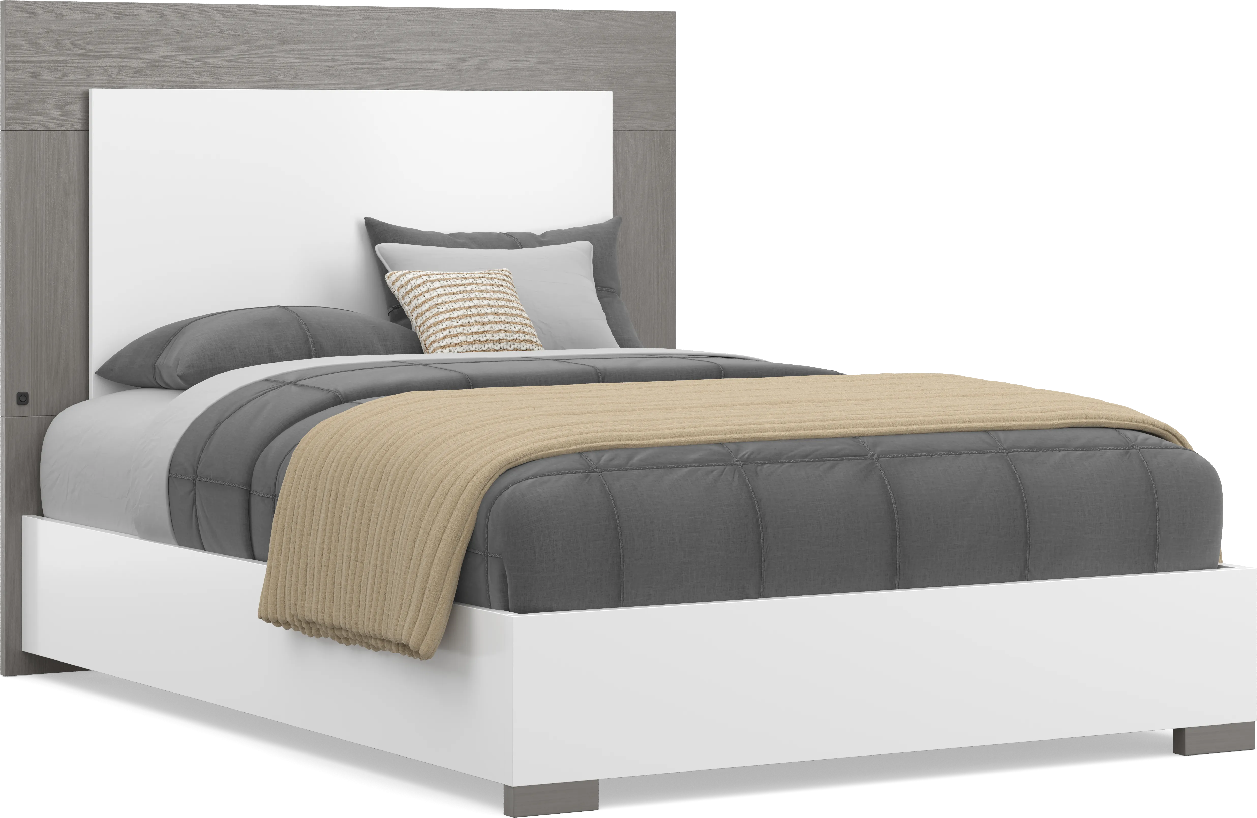 Kids Park Peak White Full Panel Bed - Thumbnail - Image 1