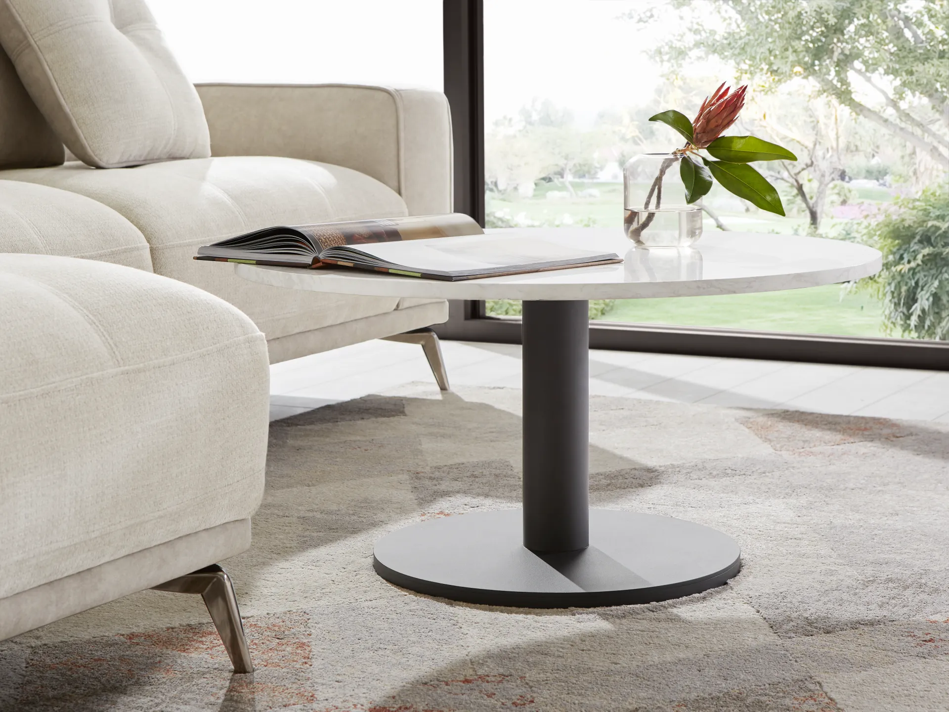 Charmaine Black Round Cocktail Table - Image 2