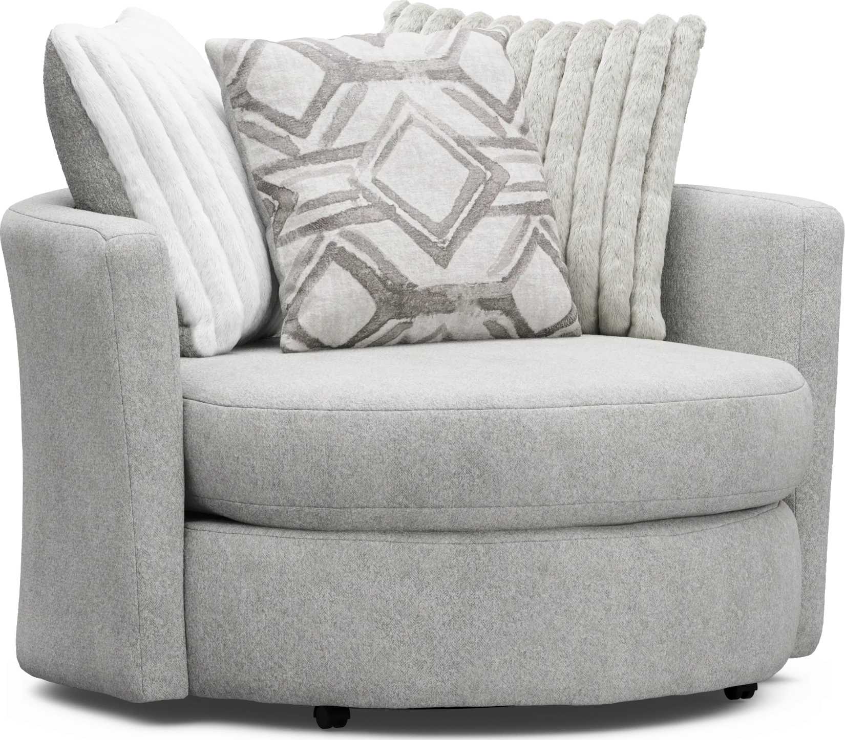 Moreau Street Gray Swivel Accent Chair - Thumbnail - Image 1