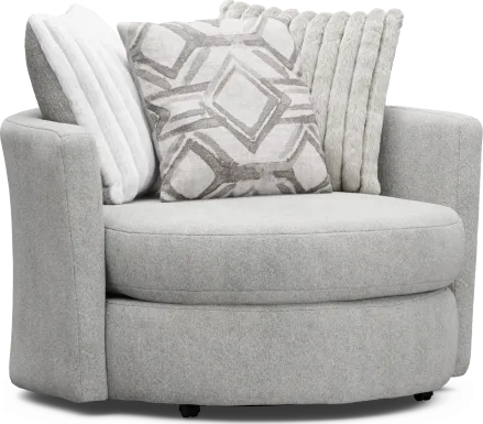 Moreau Street Gray Swivel Accent Chair