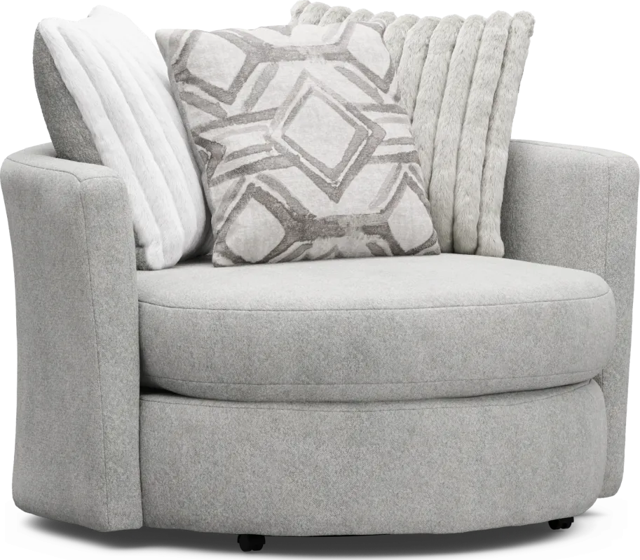 Moreau Street Gray Swivel Accent Chair