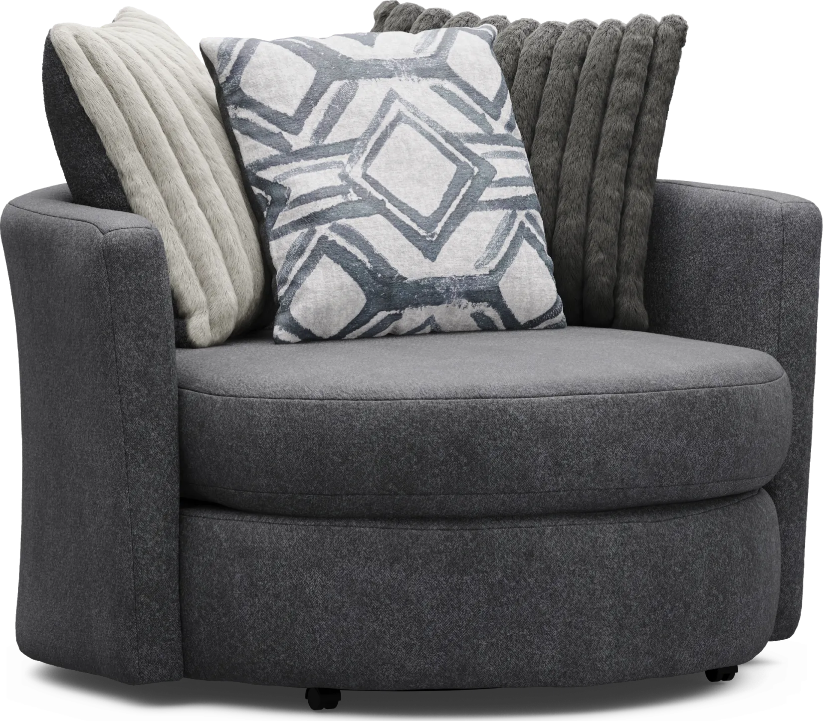 Moreau Street Black Swivel Accent Chair - Thumbnail - Image 1