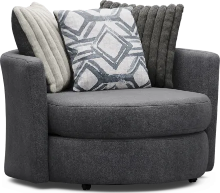 Moreau Street Black Swivel Accent Chair