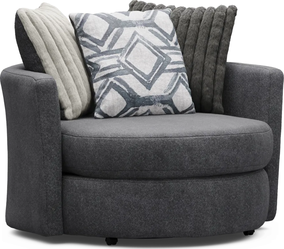 Moreau Street Black Swivel Accent Chair