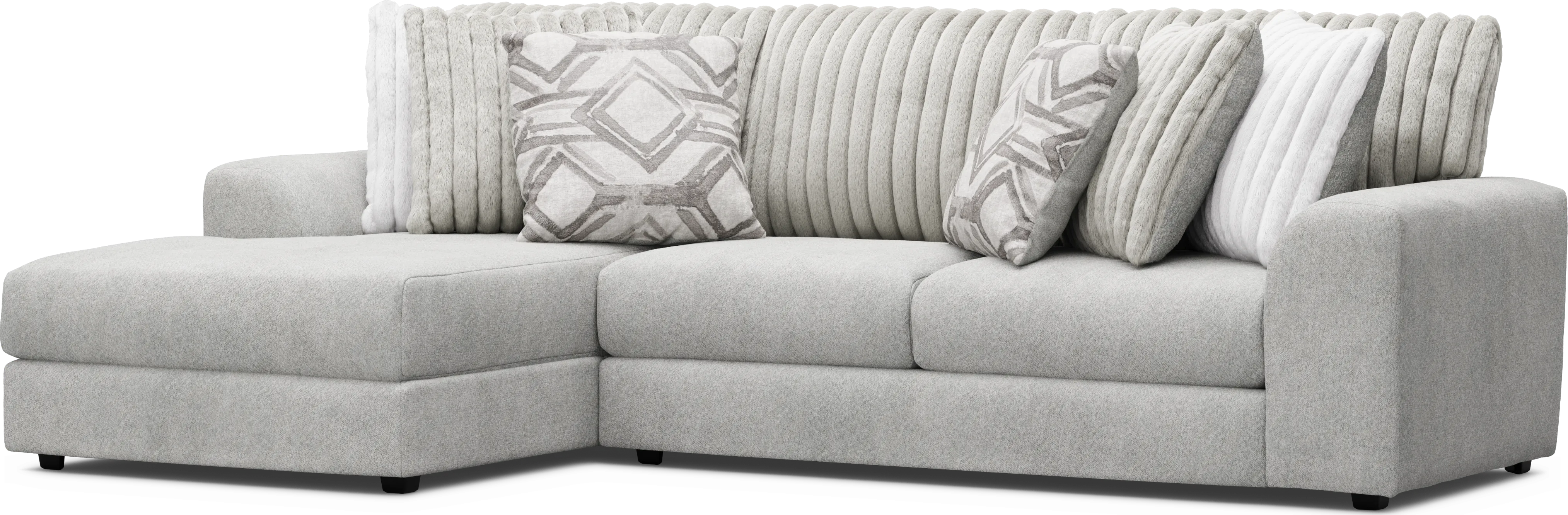 Moreau Street Gray 5 Pc Sectional Living Room - Thumbnail - Image 2