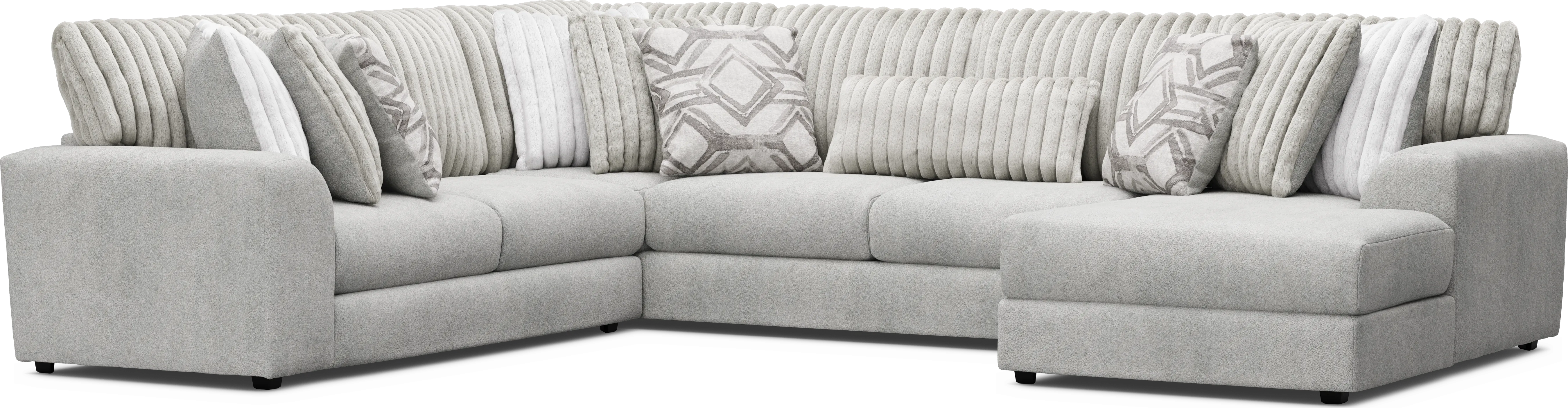 Moreau Street Gray 6 Pc Sectional Living Room - Thumbnail - Image 2