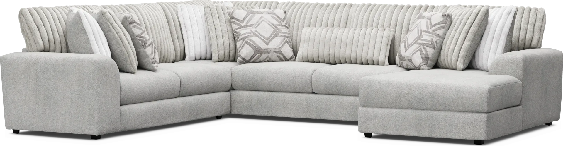 3 pc right arm chaise sectional
