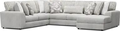 3 pc right arm chaise sectional