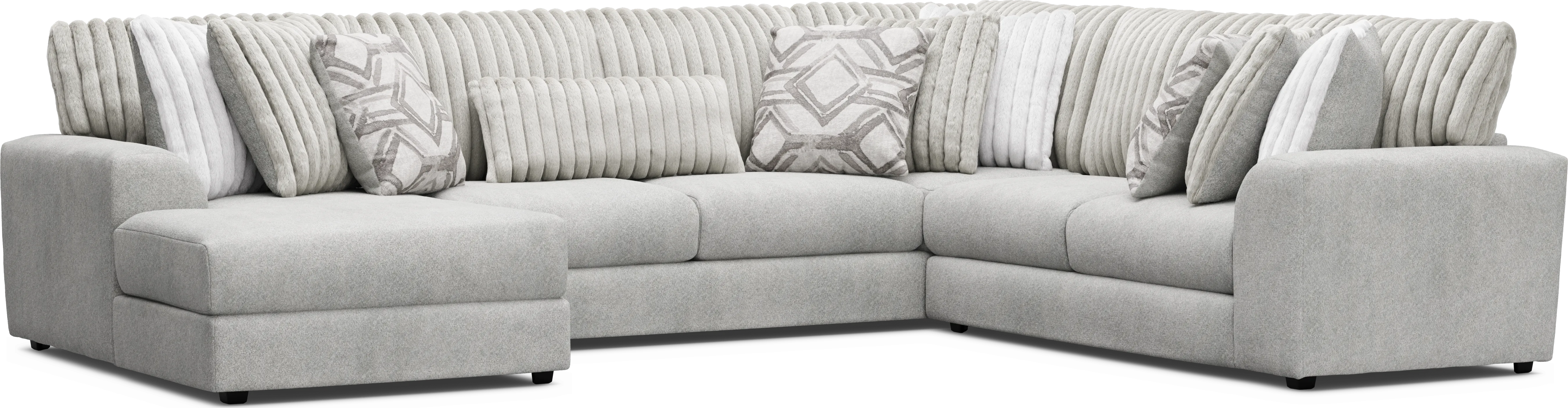 Moreau Street Gray 6 pc Sectional Living Room - Thumbnail - Image 2