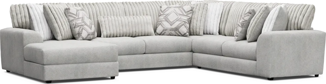 Moreau Street Gray 3 Pc Sectional