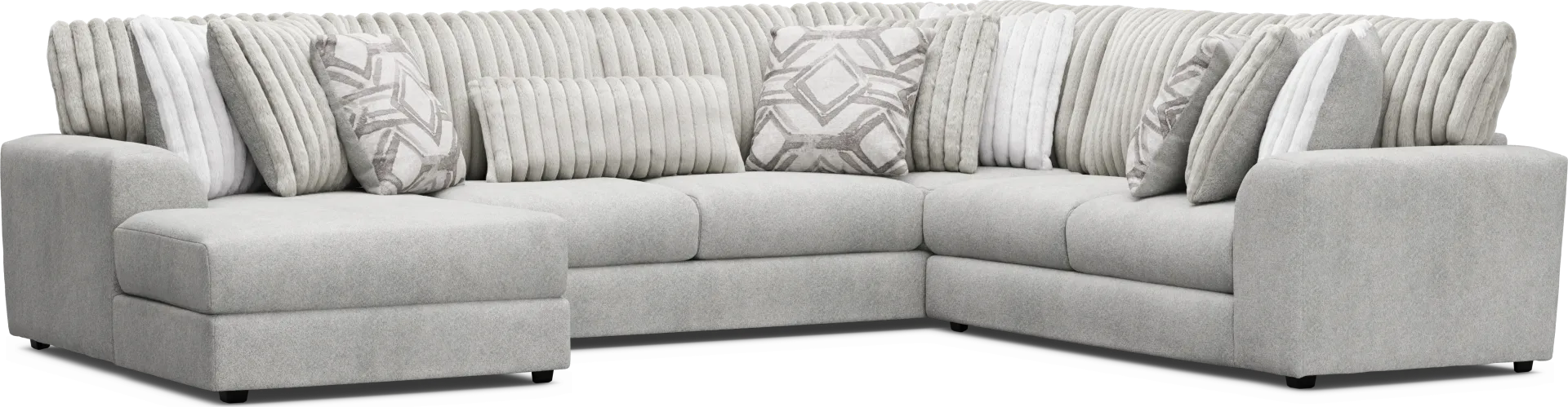 Moreau Street Gray 3 Pc Sectional - Image 2