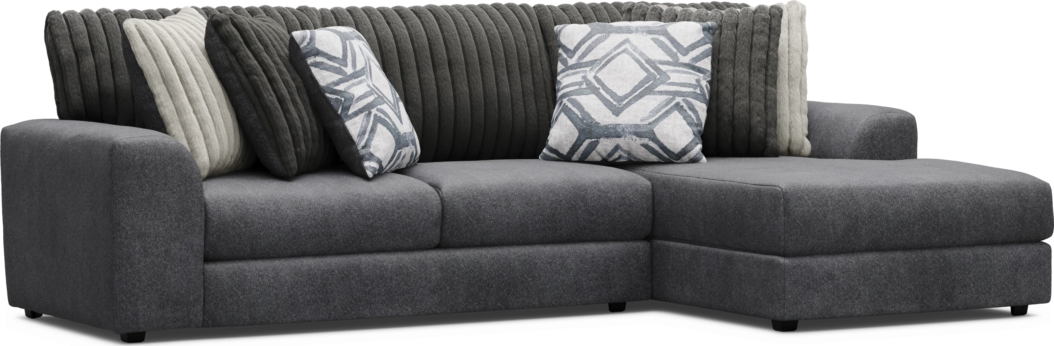 Moreau Street Black 5 Pc Sectional Living Room - Thumbnail - Image 2