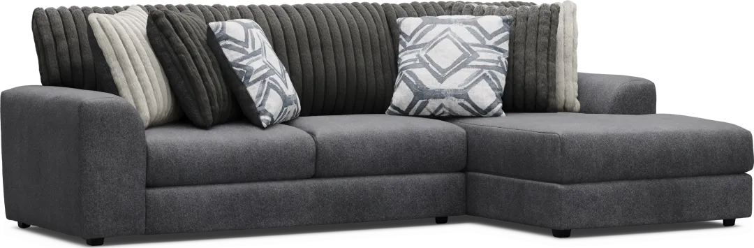 Moreau Street Black 2 Pc Sectional