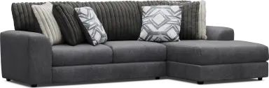 2 pc right arm chaise sectional
