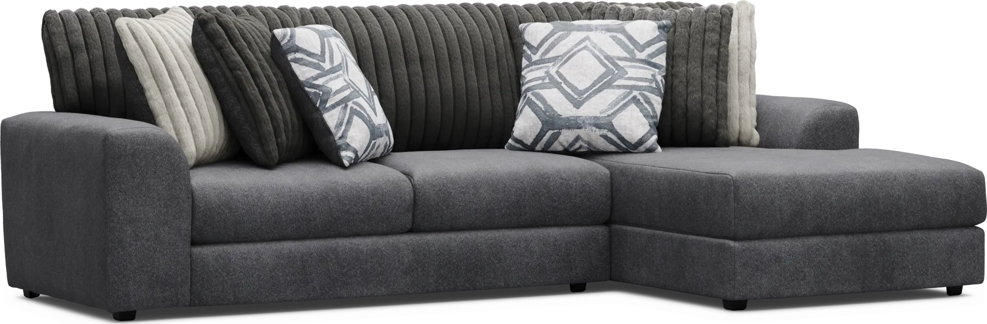 Moreau Street Black 5 Pc Sectional Living Room - Image 2