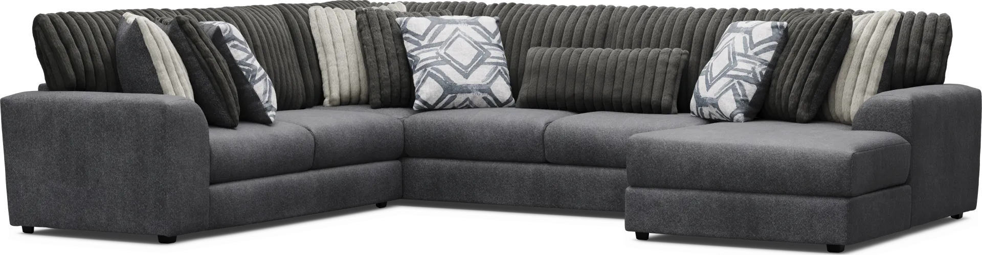 Moreau Street Black 3 Pc Sectional - Image 2